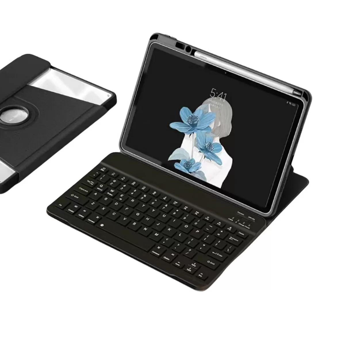INF 360° Roterande Bluetooth-tangentbord med stativ och skyddsfodral kompatibelt med Tab S6 Lite 10.4 (P610/615/613/619)/2024
