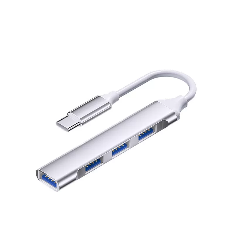 INF Typ-C 4-portars Smart Hub - USB 2.0-expansionsadapter Silver