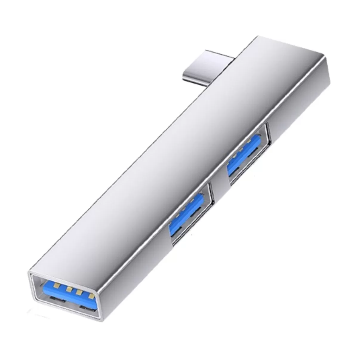 INF Multiports-expander: TYPE-C till dubbel USB 2.0 + USB 3.0-adapter för bärbara datorer och mer Silver