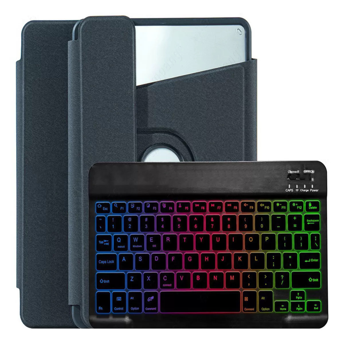 INF 360° Roterande Bluetooth-tangentbord med stativ och pennfack för Tab A8 10.5 (X200/X205) - Svart
