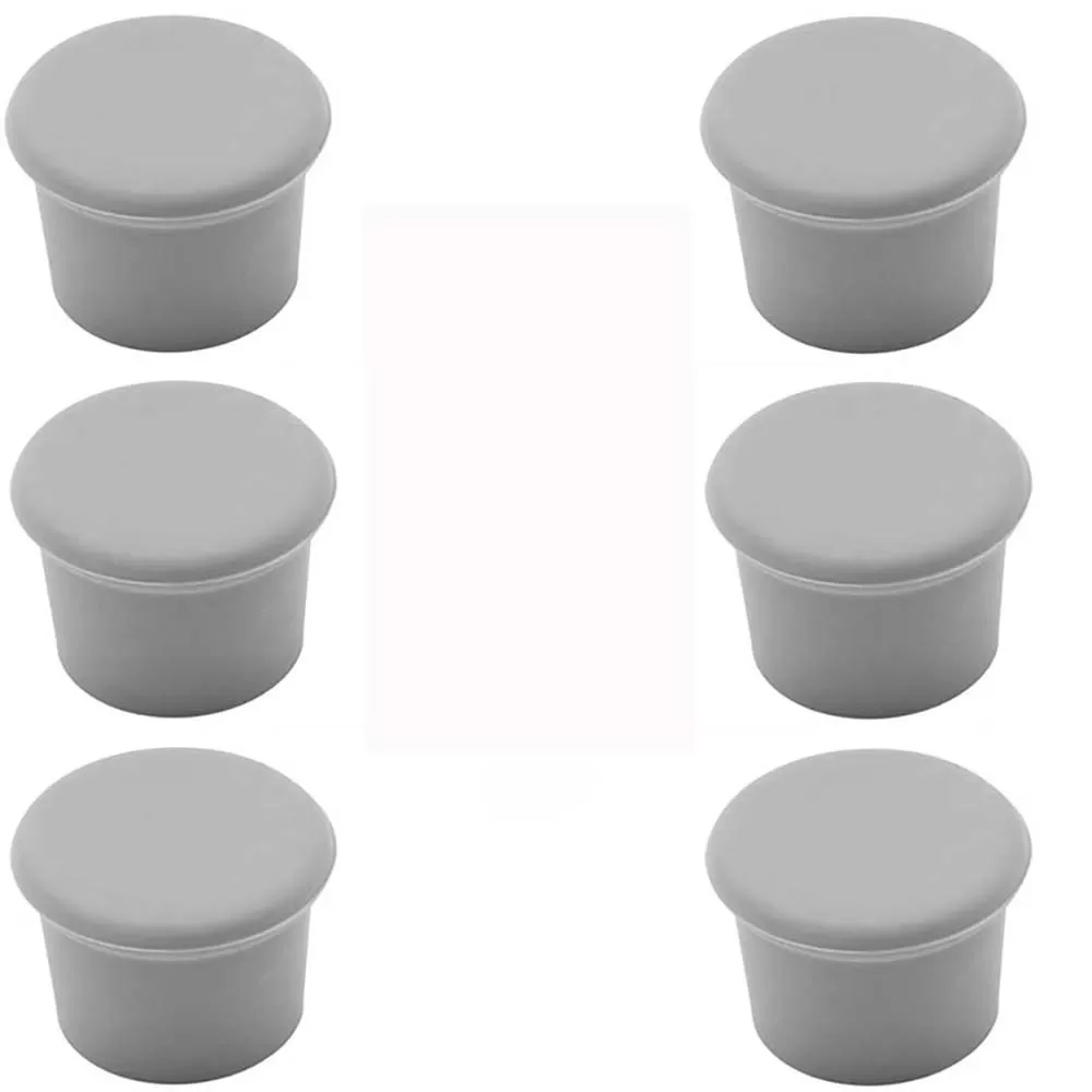 INF 6-pack Silikonflaskproppar - Återanvändbara och läckagesäkra Grå