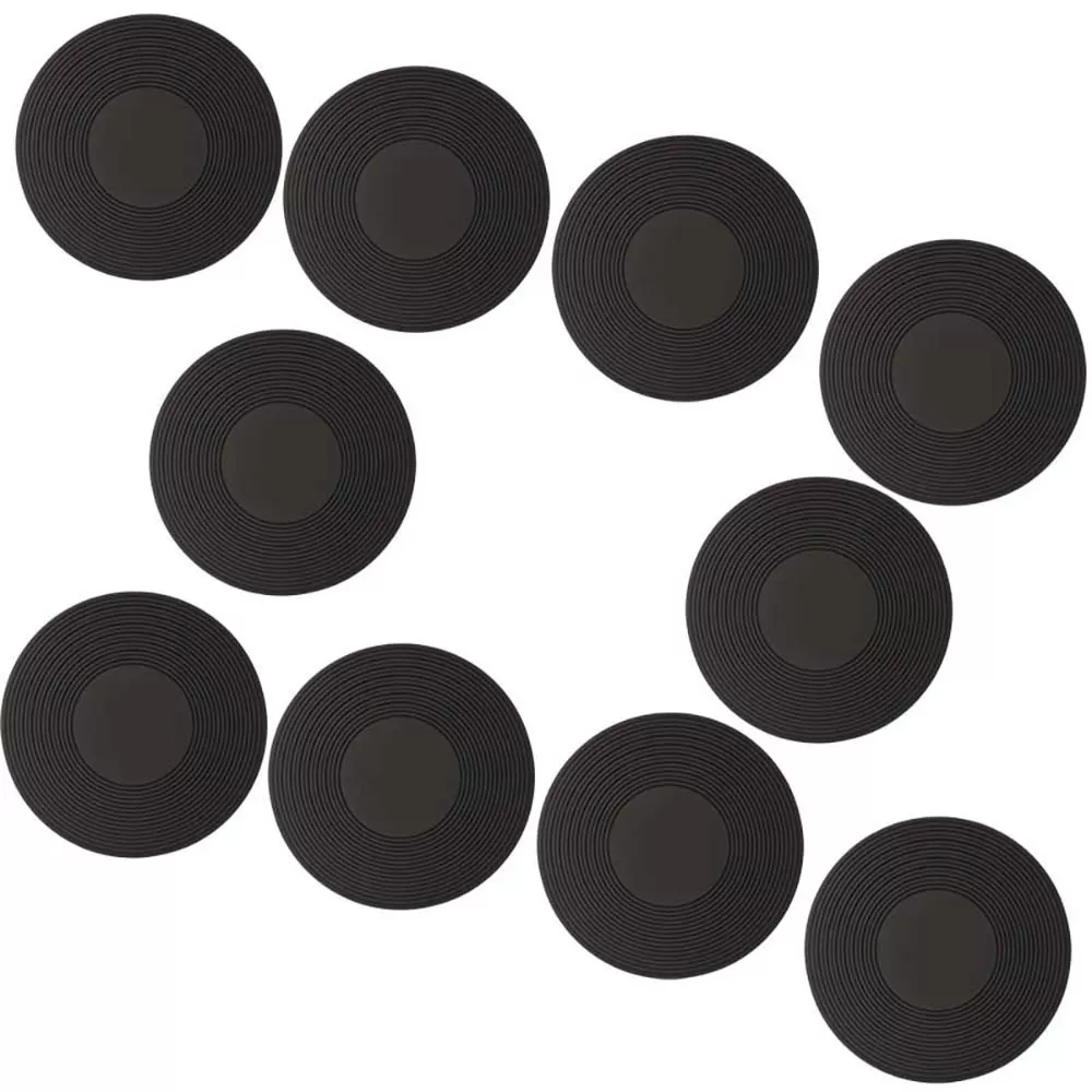 INF Vinylskiva Silikonunderlägg - 10-pack, Halkfria Värmebeständiga Dryckesunderlägg