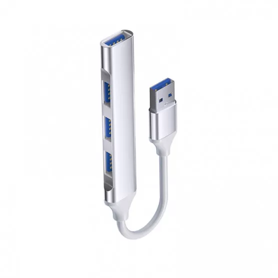 INF Smart expander med 4 portar av typ C: USB 2.0-hubb för mus, U-disk, hårddisk, skrivare Silver