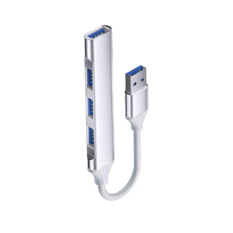 INF Smart expander med 4 portar av typ C: USB 2.0-hubb för mus, U-disk, hårddisk, skrivare Silver