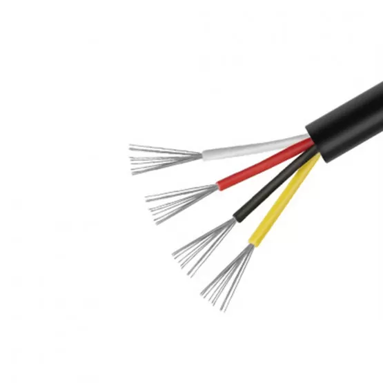 INF Svart UL2464 28AWG 4-Kärnig Flerkärnig Kabel - 1 Meter - Ström, Signal och Dataöverföring