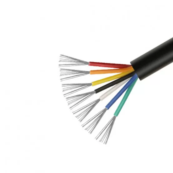 INF Svart UL2464 30AWG 7-kärnig Multi-Core Kabel - 1 Meter: Pålitlig Kraft- och Signalöverföring