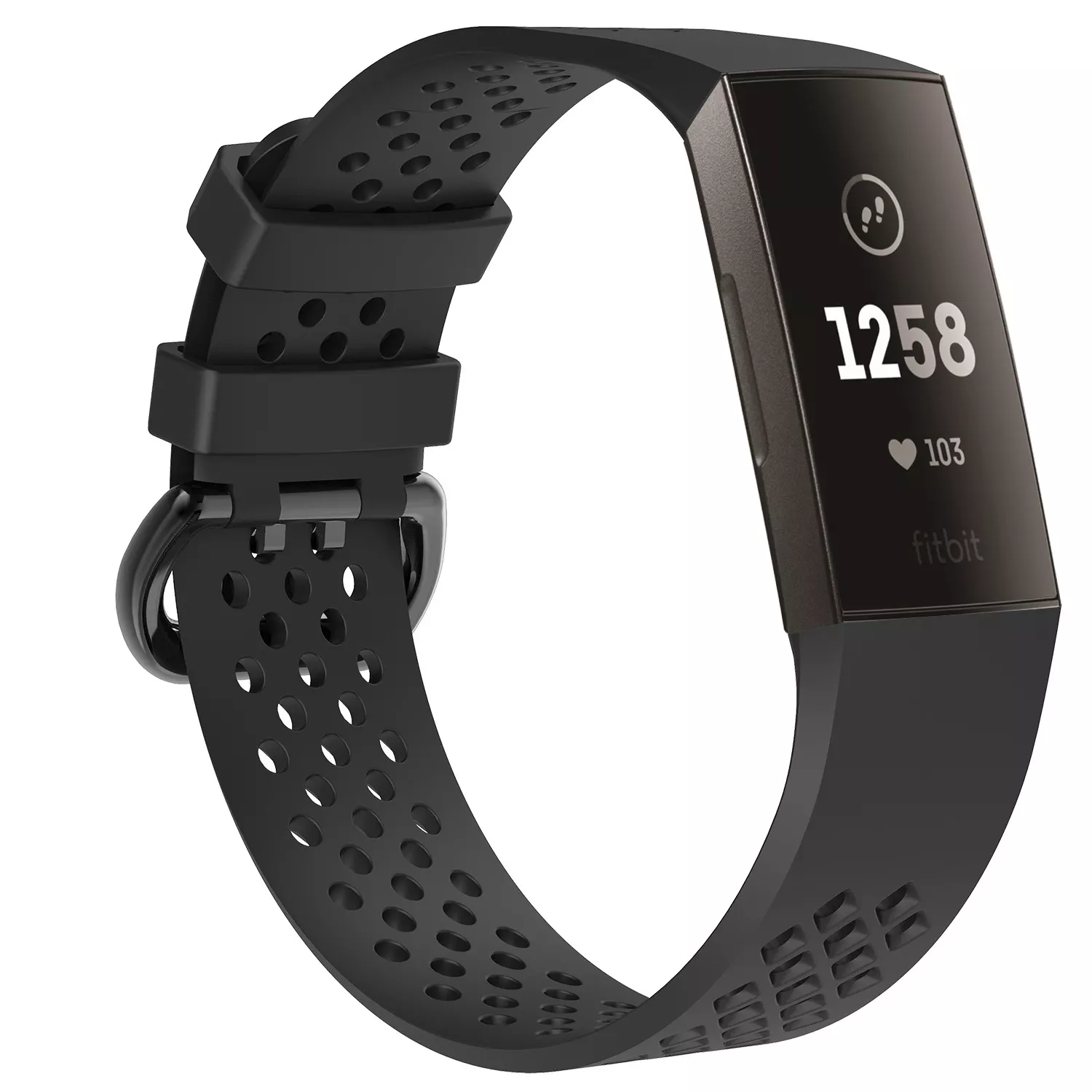 INF Fitbit Charge 3/4 armband silikon Svart (L)