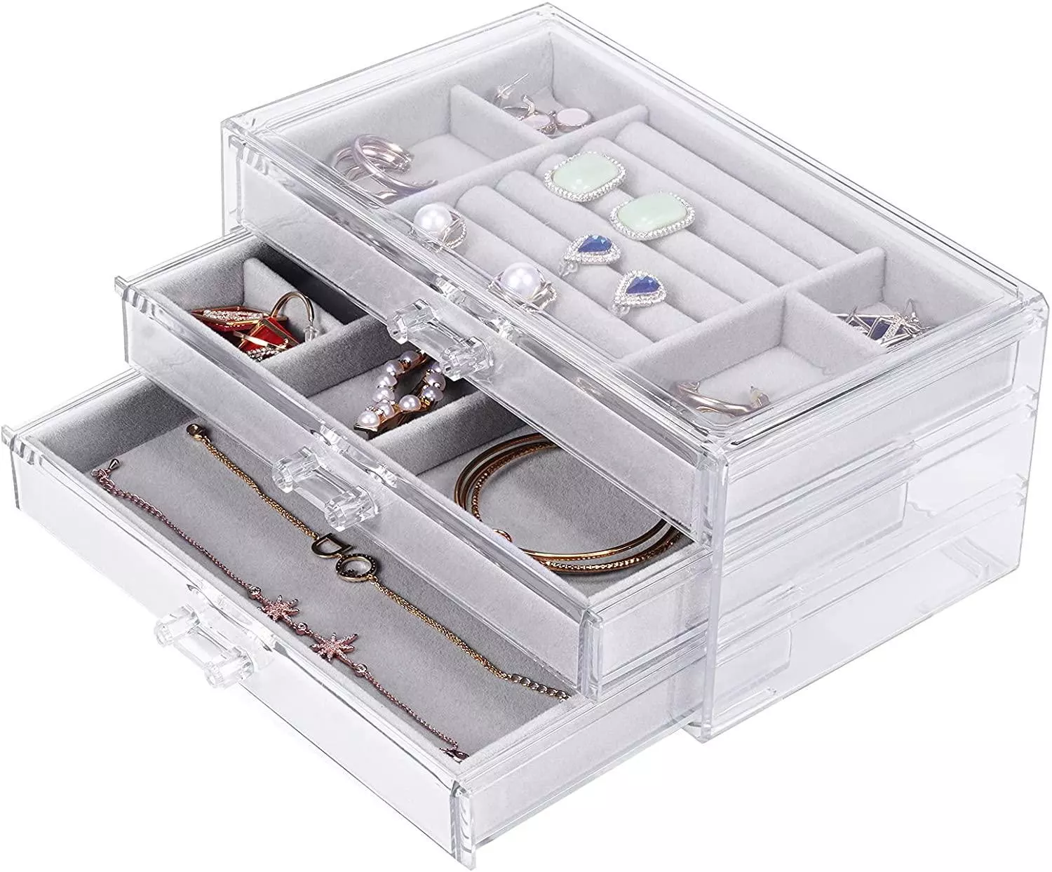 INF Smyckeskrin 24x15x11 cm Akryl Grå