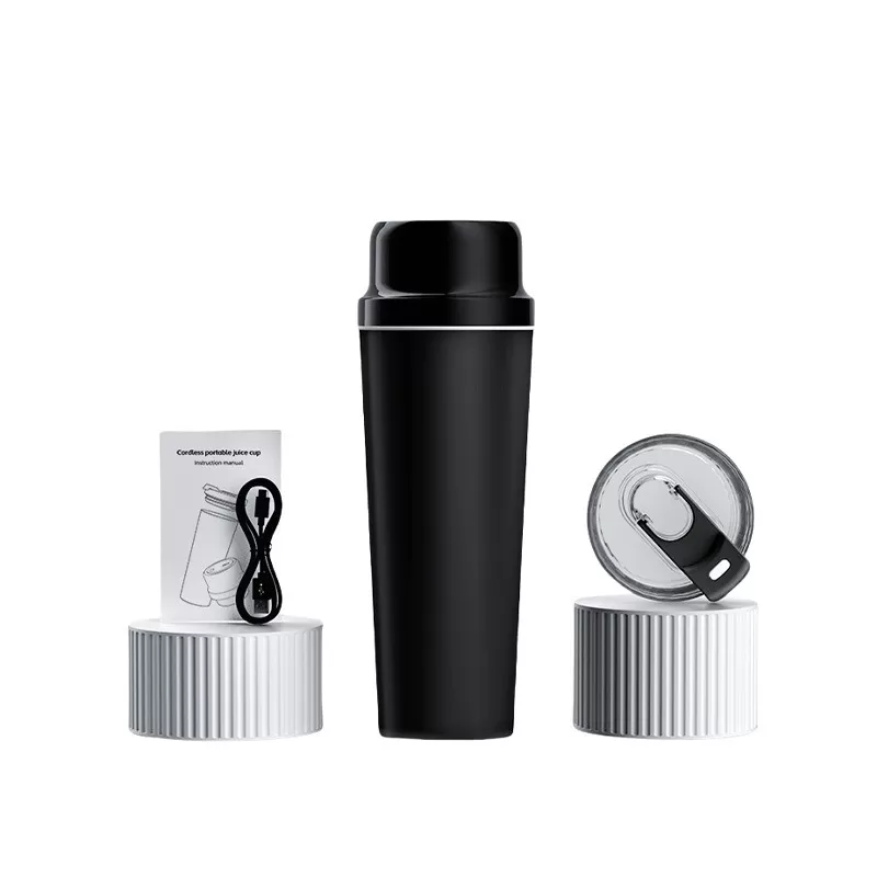 INF Portabel Elektrisk Mini Juicepress - 304 Rostfritt Stål, Perfekt för På Språng Svart