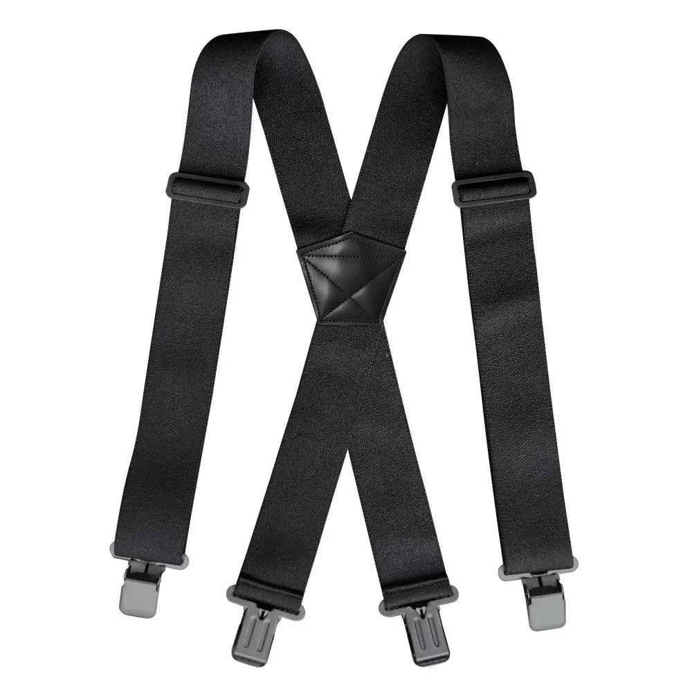 INF Justerbara hängslen för män med 4 klämmor - 5 cm breda, kraftiga