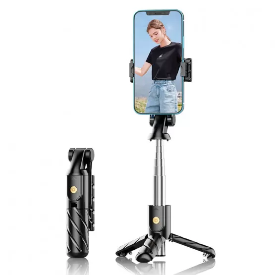 INF 65cm Bluetooth Selfie Stick Stativ med LED-ljus och Fjärrkontroll