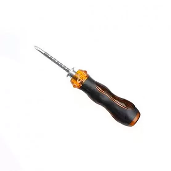 INF 4x110 Teleskopisk Spärrskruvmejsel - Gul, Multi-Bit, Magnetisk, Justerbar Längd