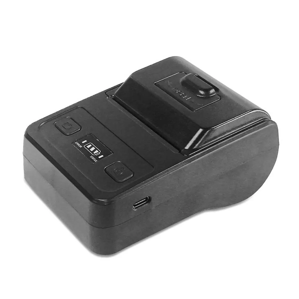 INF EU 58mm Bärbar Bluetooth Termisk Kvittoskrivare - USB-anslutning Svart