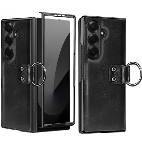 INF Svart PC Läder Fodral med Ställ kompatibelt med Samsung Galaxy Z Fold2