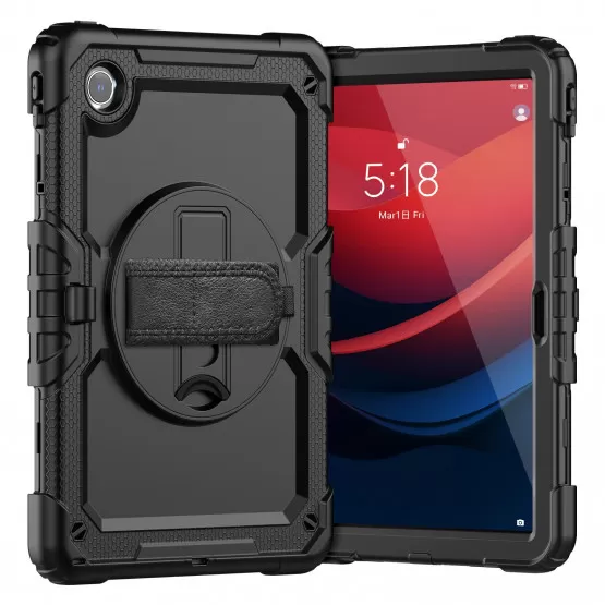 INF Svart Silikon Handrem Skyddsfodral Kompatibelt med Lenovo Tab M10 Plus 10.6 3rd Gen 125FU/128FU