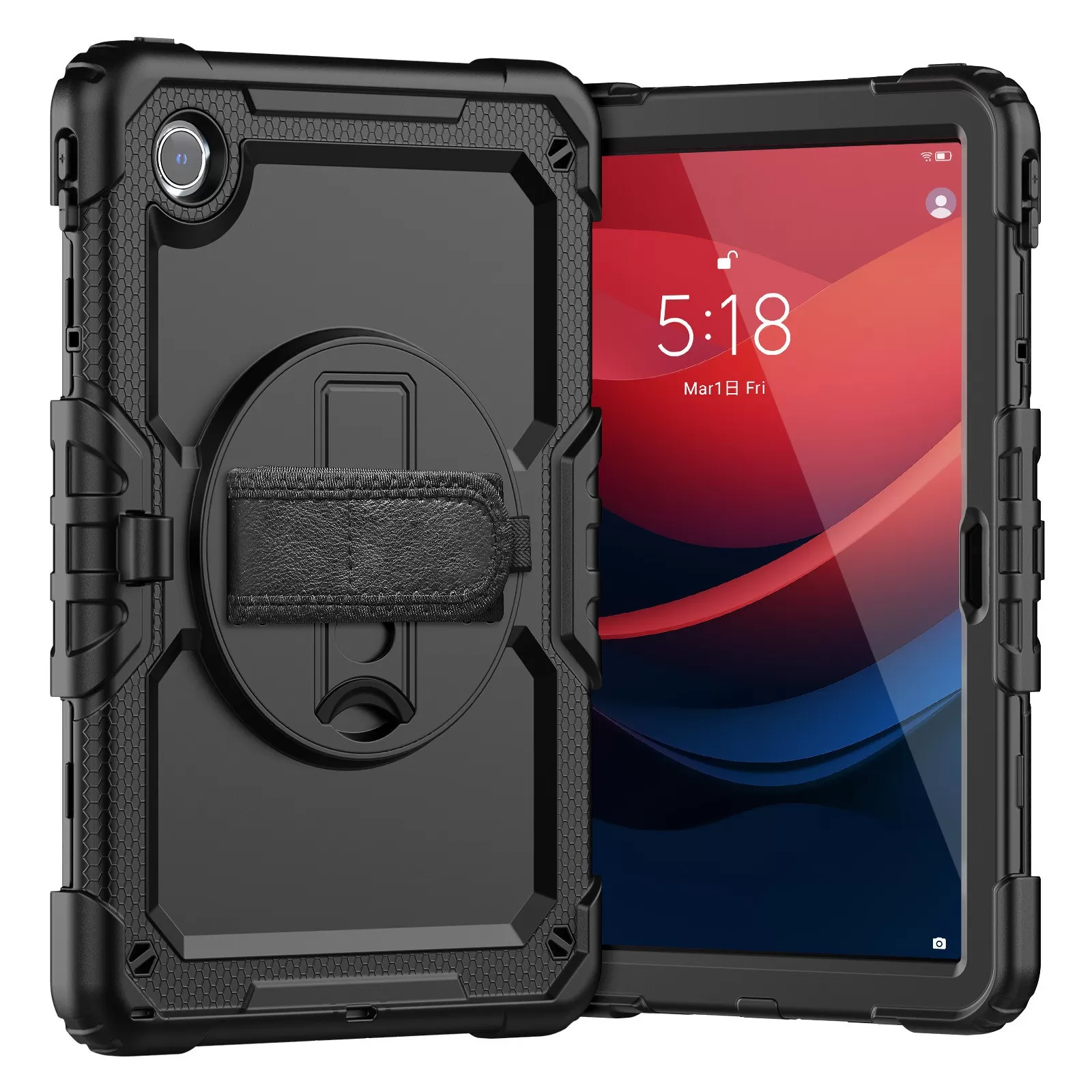 INF Skyddande silikonfodral med stativ kompatibelt med Lenovo Tab M10 HD (2nd Gen) 10.1" 2020 - Svart