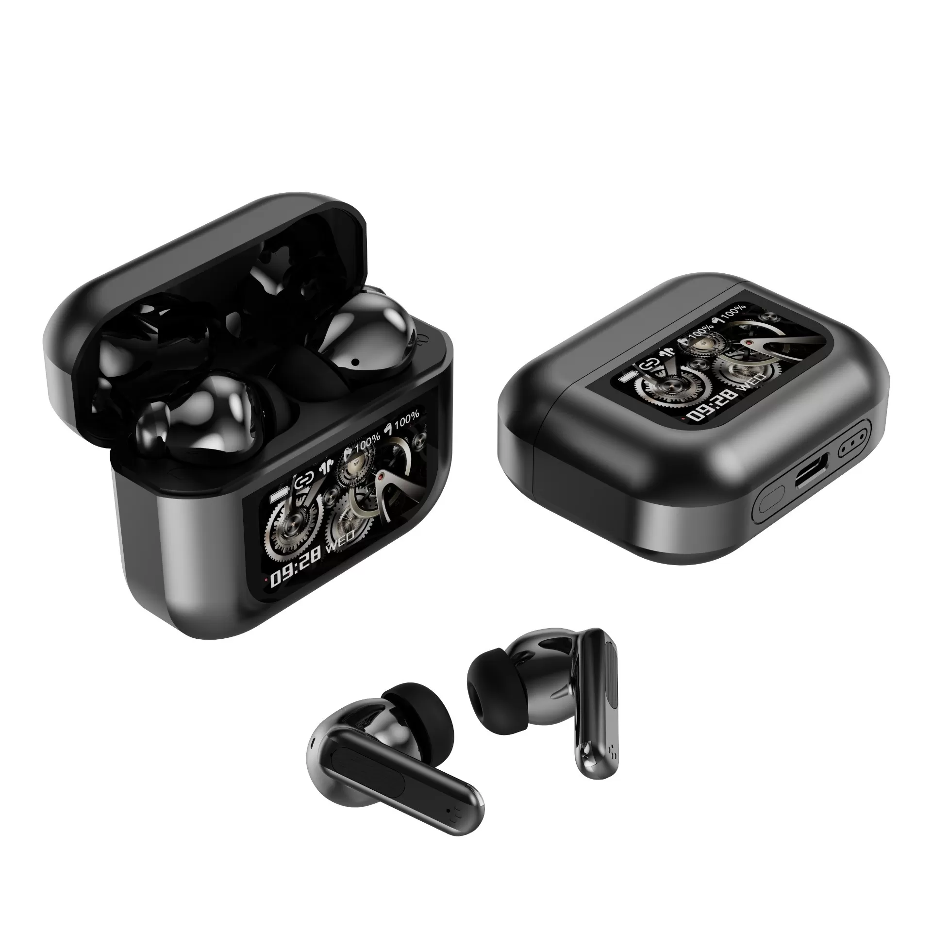 INF X30 Bluetooth 6.0 Trådlösa Hörlurar med ANC & ENC Brusreducering och Lång Batteritid Grå