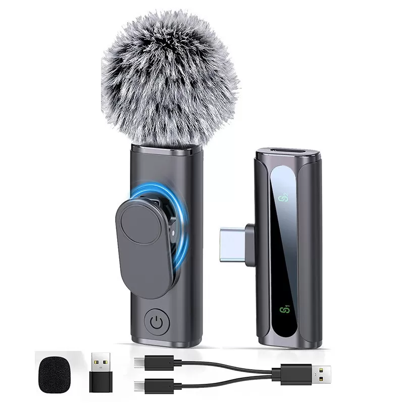 INF Trådlös Lavalier Mikrofon, Type-C Clip-on Rundstrålande Kondensatormikrofon för Livestreaming & Inspelning