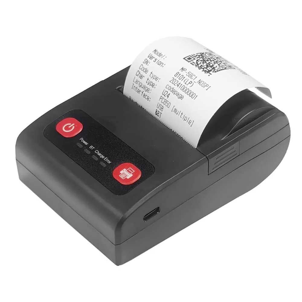 INF 58mm Mini Portabel Termisk Skrivare - USB & Bluetooth-anslutning
