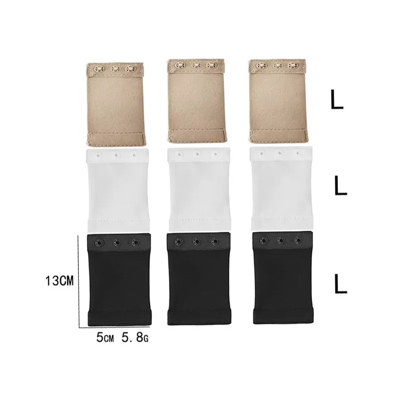 INF Storlek L Formkläder Förlängare med Tre Rader av Hakar - Svart, Vit och Hudfärgad Bomullsbody Förlängningsband