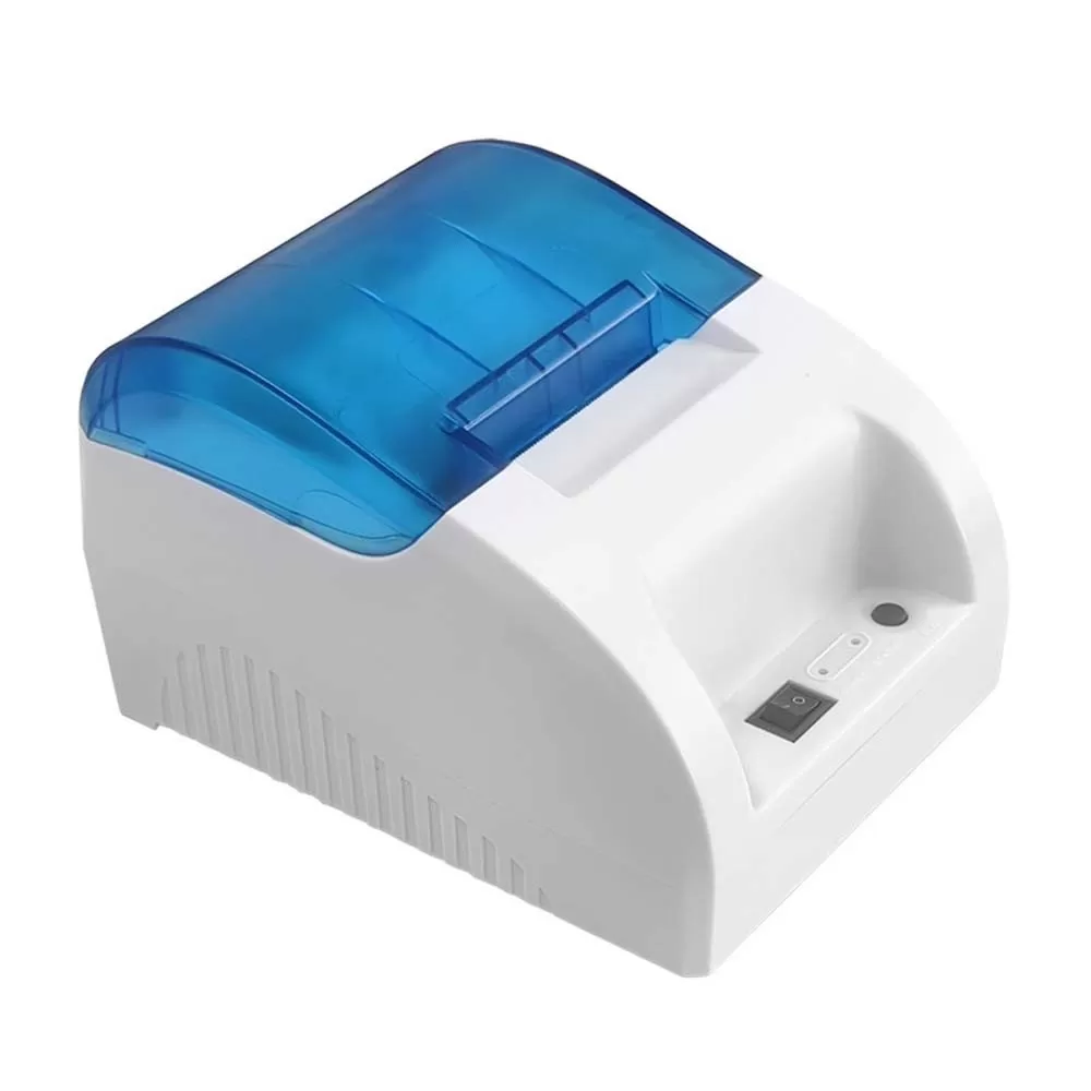 INF 58mm Termisk Bluetooth USB Kvittoskrivare - Kompakt och Mångsidig Blå + Vit