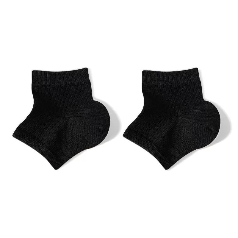 INF Sommar Tunna Häl Anti-Spricka Silikonskydd Ärmar - Återfuktande Fotvård Svart