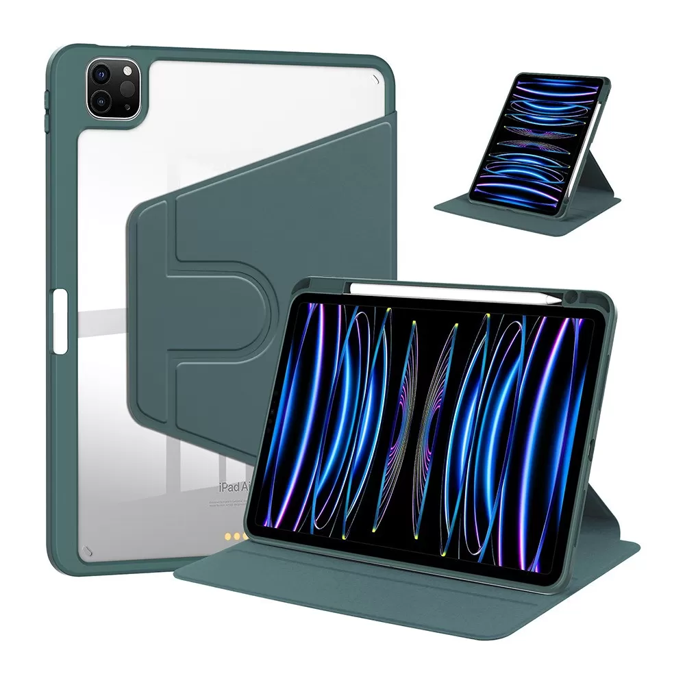 INF Roterande surfplattefodral kompatibelt med iPad Mini 6 - PU-läder, akryl, pennfack, automatisk sömn/väckning