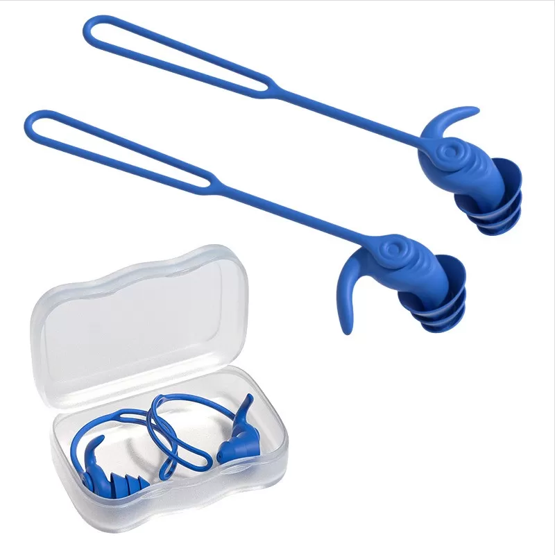 INF Vattentäta simöronproppar med sladd - Anti-förlust design Blå