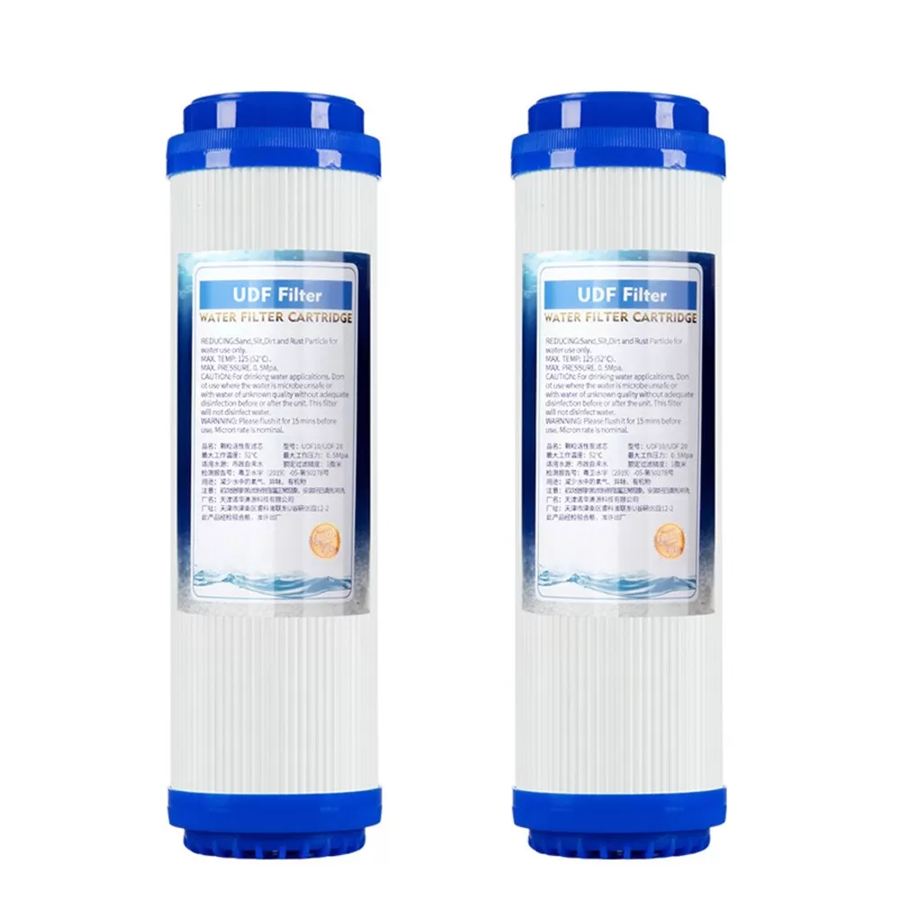 INF 2-pack 10-tums granulerat aktivt kol & PP bomulls vattenfilterpatroner