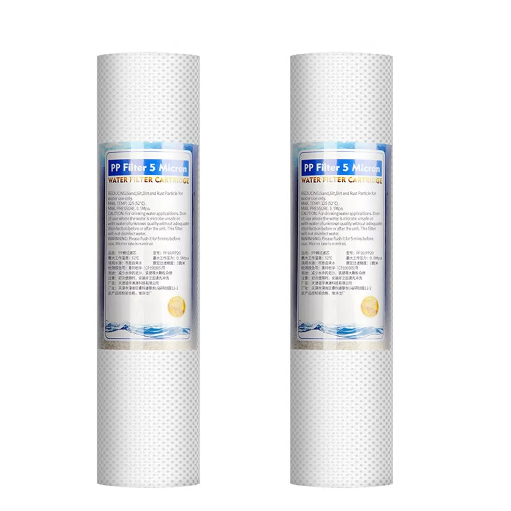 INF 2-pack Universal 10-tums 5 Micron PP Bomull Vattenfilterpatroner (125g)