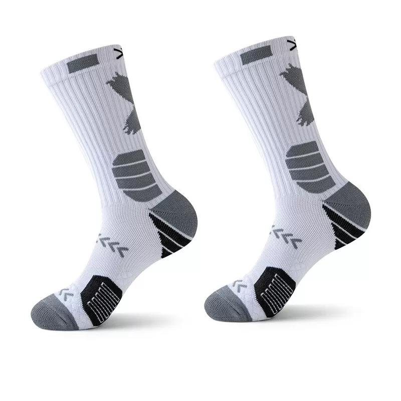 INF Hög Topp Sport Löpning Tjock Dämpning Basketstrumpor, En Storlek (Passar Skostorlekar 39-44) - 2 Par Flerfärgad 2