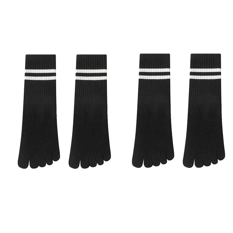 INF Bomulls Yoga Strumpor Halkfria Greppstrumpor för Pilates, 2 Par Svart