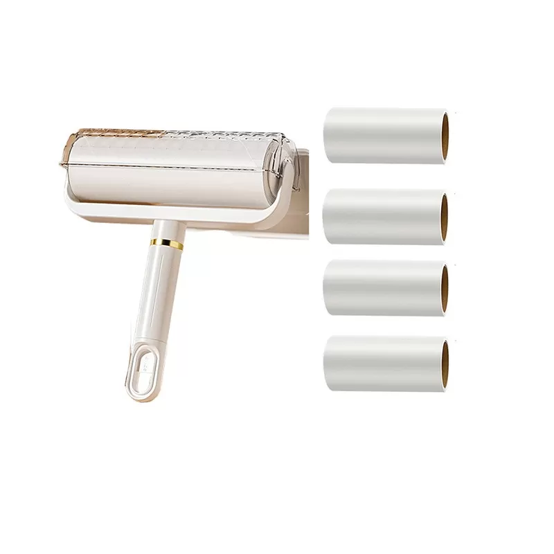 INF Korthandtag Luddrulle med 4 Vita Refillrullar - Effektiv Borttagning av Djurhår & Skräp 36 cm