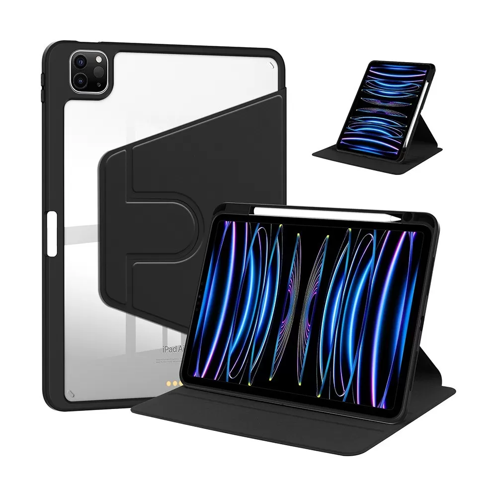 INF Svart Roterande Fodral Kompatibelt med Huawei MatePad SE 11 (2024) - Akryl PU-Läder, Pennhållare