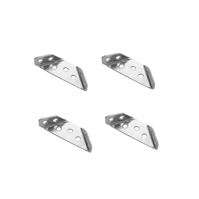 INF Vinkeljärn i rostfritt stål - 4-pack liten storlek (0,8 mm tjock) med skruvar