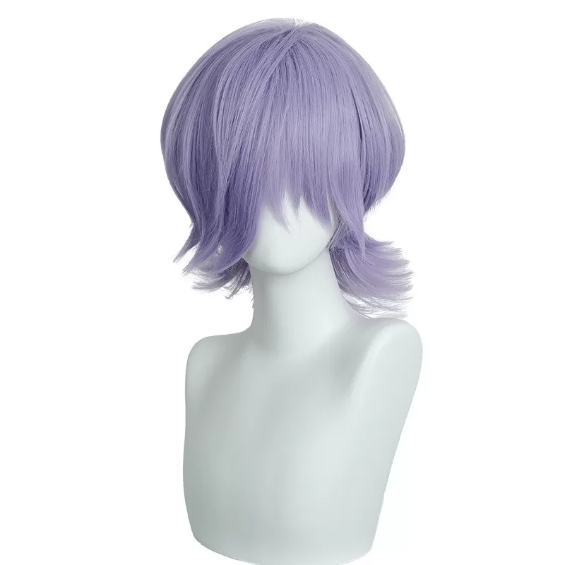 INF Lila Cosplay Peruk - Högtemperaturfiber, Justerbar Passform för Anime Rollspel & Fester