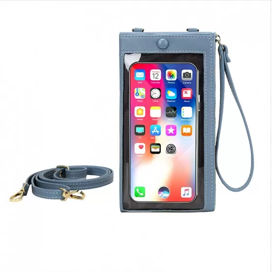INF Pekskärm Crossbody Telefonväska - PU Läder Axelväska för Smartphones