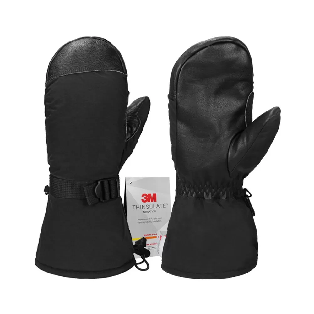 INF Skidhandskar i Läder med 3M Isolering: Vattentäta & Vindtäta, Extra Värme för Vintersport XXL