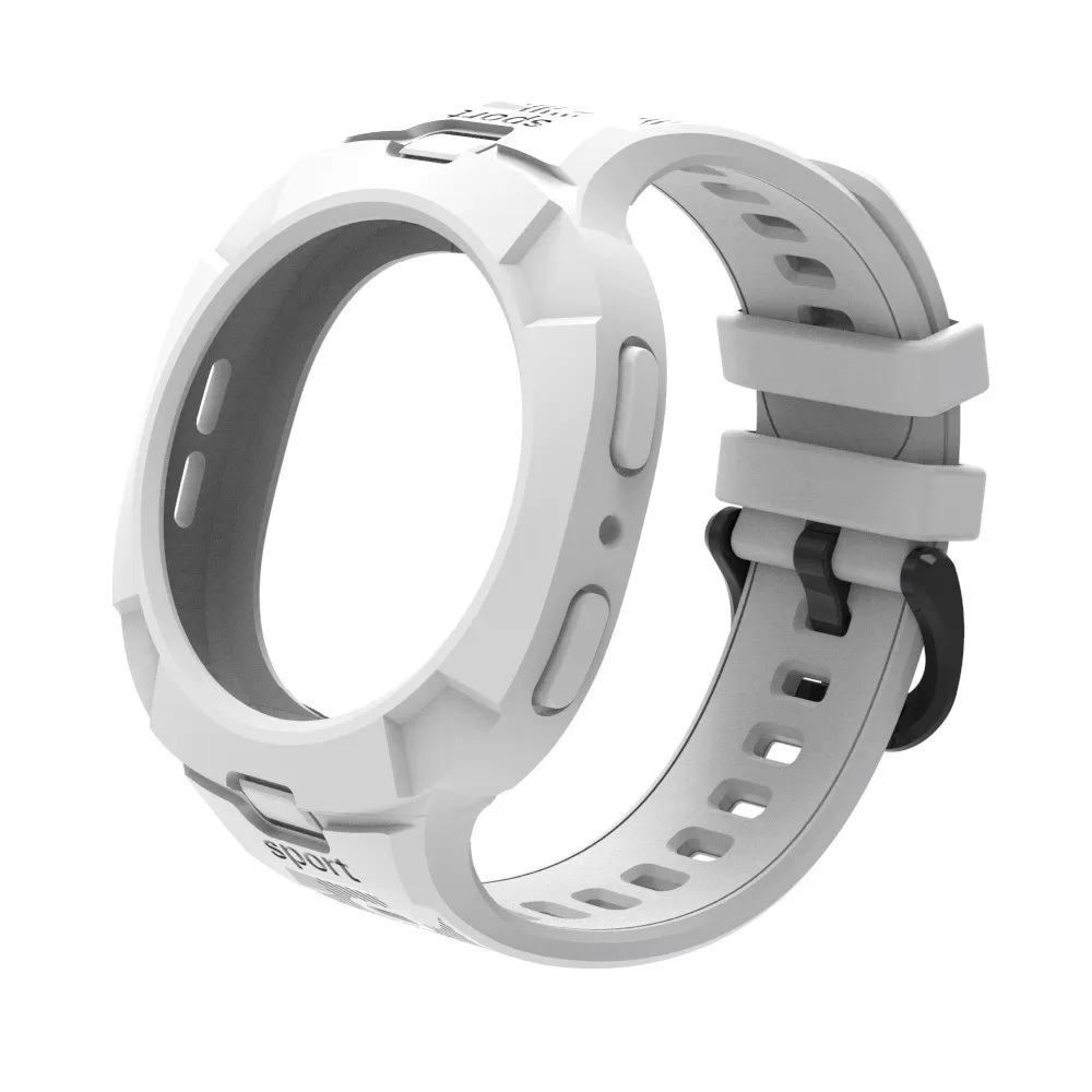 INF TPU Sportarmband Kompatibelt med Samsung Galaxy Watch 8-serien med Integrerat Fodral Vit