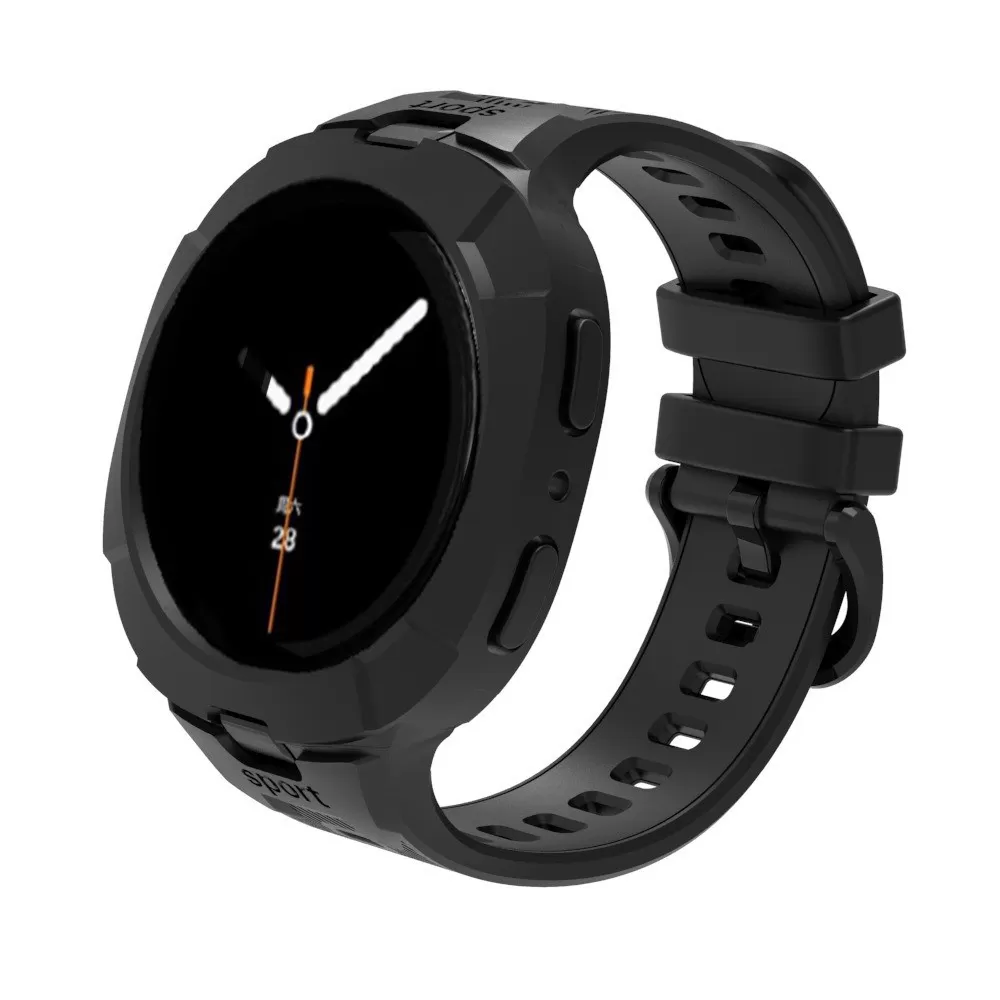 INF TPU Sportarmband Kompatibelt med Samsung Galaxy Watch8 & Watch8 Classic - Integrerat Skal Svart