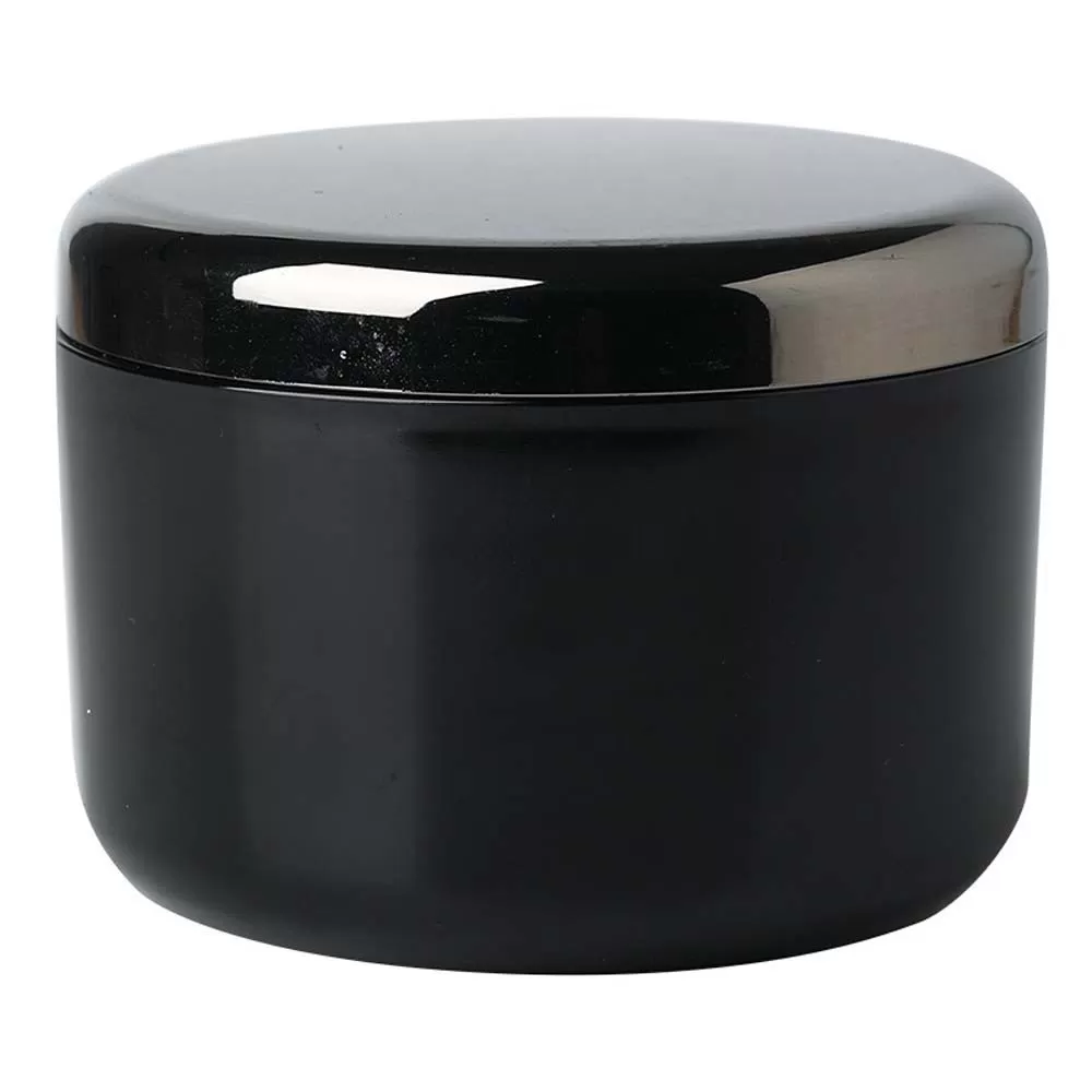 INF Askkopp i nordisk stil med lock - Rostfritt stål & plast, vindtät askkopp Svart