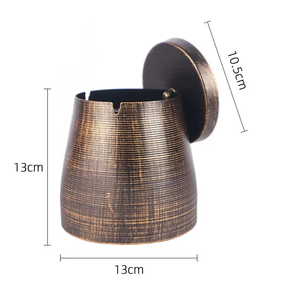 INF Metallaskkopp med lock - Kreativ konformad askkopp för bar, KTV, café L