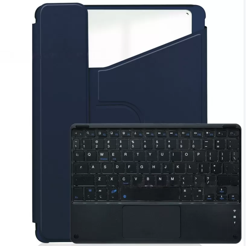INF 360° Roterbart Bluetooth-tangentbordsfodral med stativ kompatibelt med iPad Air 4/Air 5 10.9'' - Mörkblå