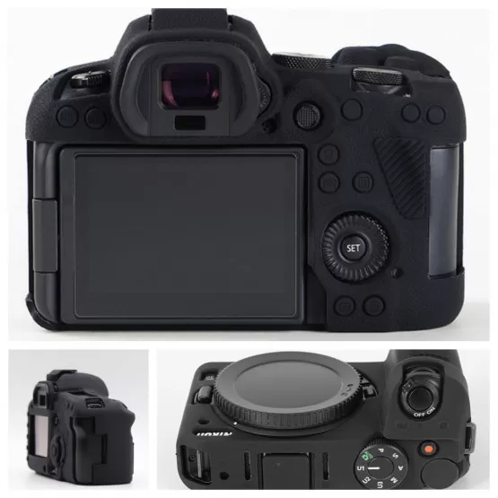 INF 80D Silikon Kameraväska Kompatibel med Canon EOS 80D DSLR - Svart Skyddskåpa