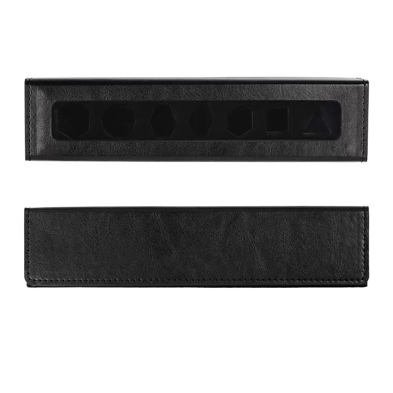 INF Rektangulär Tärningslåda Svart PU Läderfodral med Transparent Fönster & Magnetiskt Lock