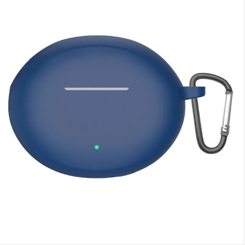 INF Silikonskyddsfodral med krok kompatibelt med OPPO Enco Air4 Pro Bluetooth-hörlurar Blå