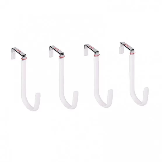 INF Dörrkrok utan borrning 8mm tjocklek för 3.7cm dörrbredd (4-pack) Vit