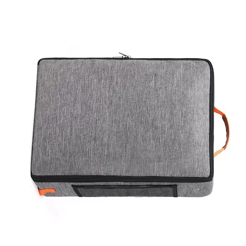 INF Portabel hopfällbar kattlåda - Vattentät rese-kattlåda i Oxfordtyg Grå