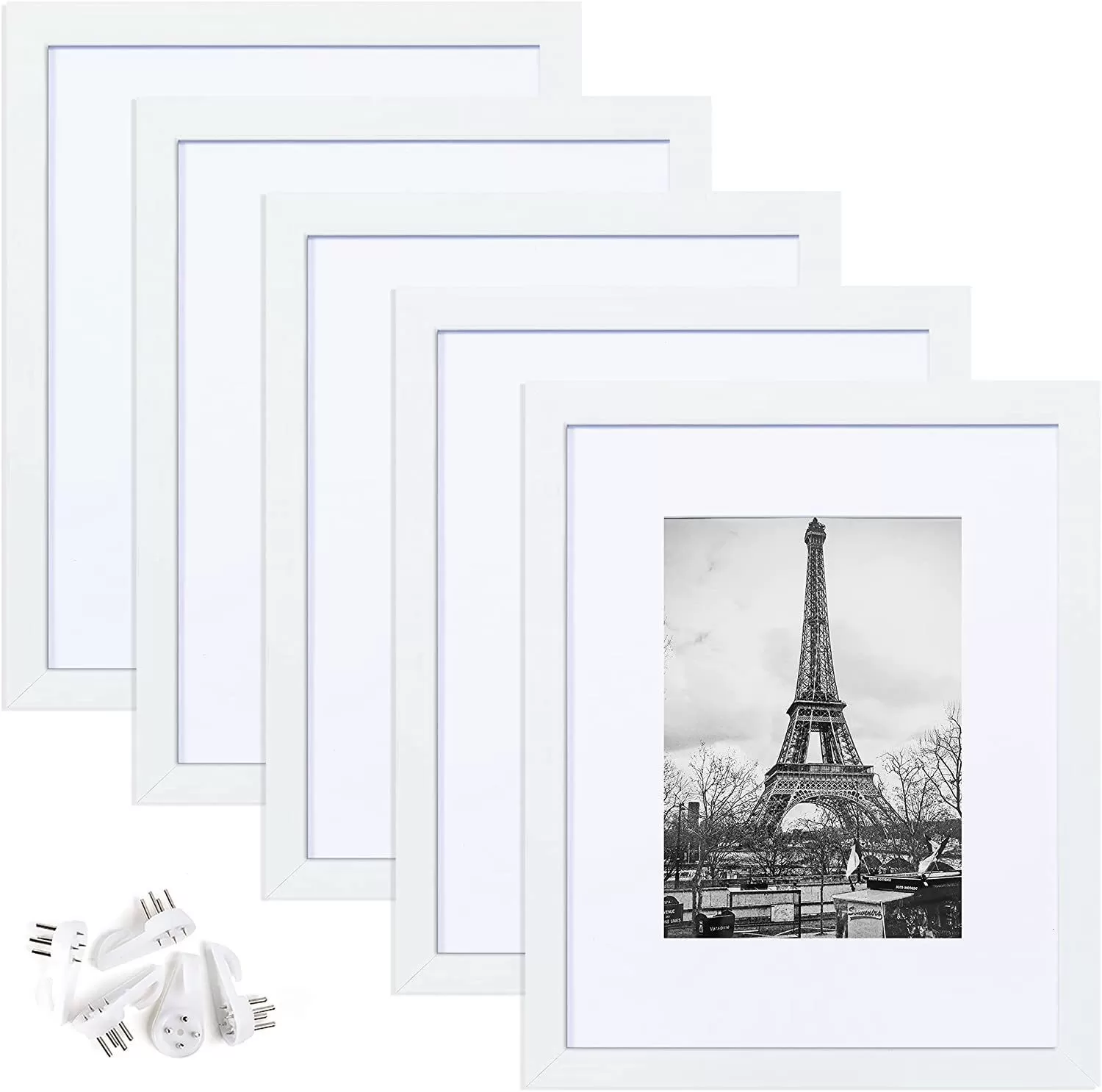 INF Vit PVC Fotoram 15x20 cm med Passepartout - 5-pack, DIY Väggdekor