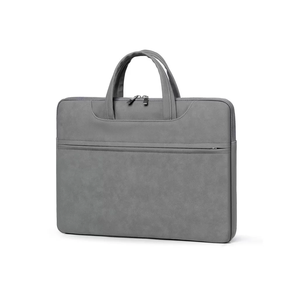 INF Snygg Mörkgrå Laptopväska i PU-Läder - Vattentät, Stötsäker och Lättviktig 14 tum